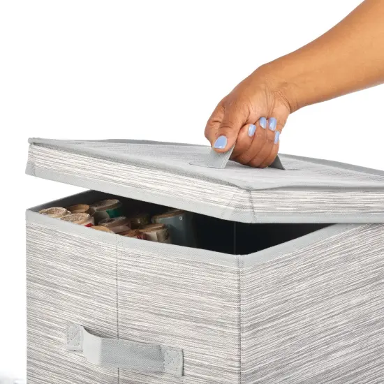 mDesign Tall Gift-Wrapping Paper Storage Box with Handles + Removable Lid {2}