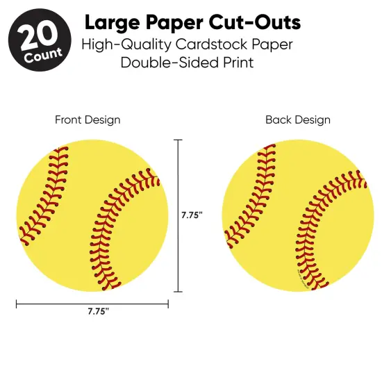 Big Dot of Happiness Grand Slam - Fastpitch Softball - Decorations DIY Baby Shower or Birthday Large Party Essentials - Set of 20 {7}