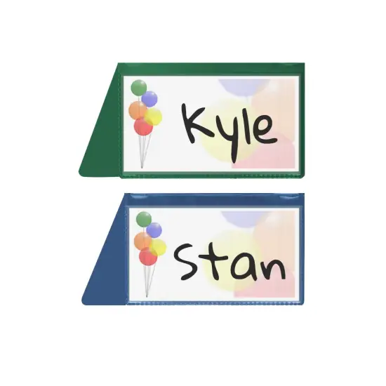 StoreSMART - Placecard Nametag Holders - Boy's Birthday Party Pack - 20 Pack - Blue and Green {1}