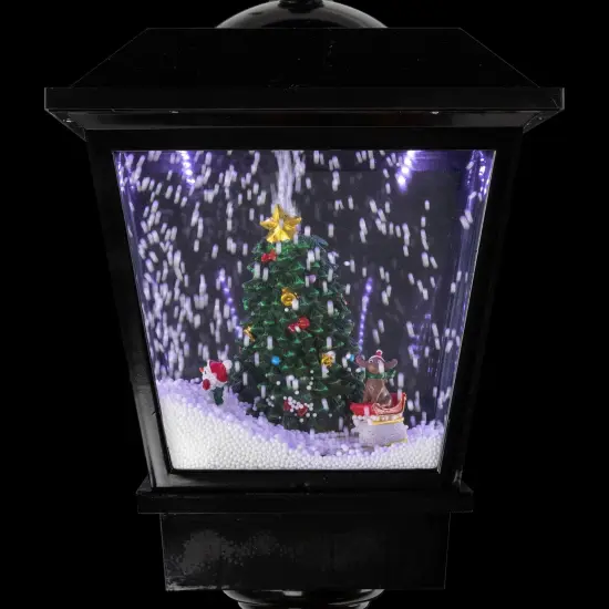 Northlight 70.75" Lighted Musical Snowing Santa and Friends Christmas Street Lamp Black {3}