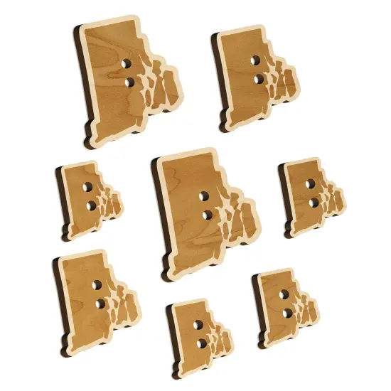 Rhode Island State Silhouette Wood Buttons for Sewing Knitting Crochet DIY Craft {7}