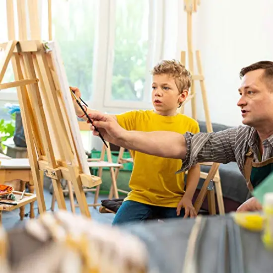 4Pc Wooden Easel,16"Table Top Easel,Easel for Painting canvases,Foldable A Frame Wood Easel Adjustable Table Easel for Kids,Oil Water Painting,Students Classroom Etc. {5}