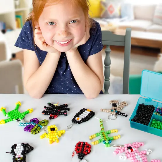 Create Your Own Bead Pets by Horizon Group Usa, Includes Over 600 Pony Beads, 6 Key Rings, Storage Box & Much More {6}