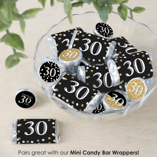 Big Dot of Happiness Adult 30th Birthday - Gold - Birthday Party Small Round Candy Stickers - Party Favor Labels - 324 Count {7}