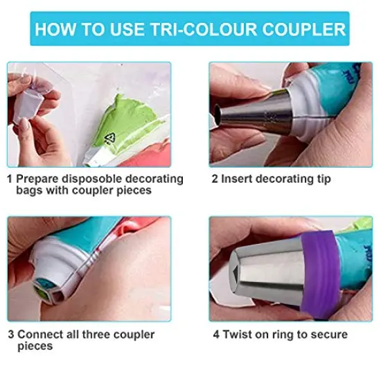 47 Pcs Russian Piping Tips Set, 12 Flower Frosting Nozzles Icing Tips for Cake Decorating Tips Kit, Baking Supplies for Cookie Cupcake, 2 Leaf Piping Tips 2 Couplers 30 Pastry Baking Bags YLYL {5}