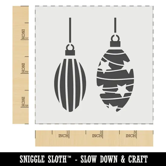 Elongated Holiday Christmas Ornaments Wall Cookie DIY Craft Reusable Stencil {5}