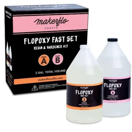 Makerflo Flopoxy Fast Set -Resin and Hardener Epoxy Kit, No Yellowing, No Bubbles Casting Resin Perfect for Jewelry Making Molds Crafts DIY Gifts {1}