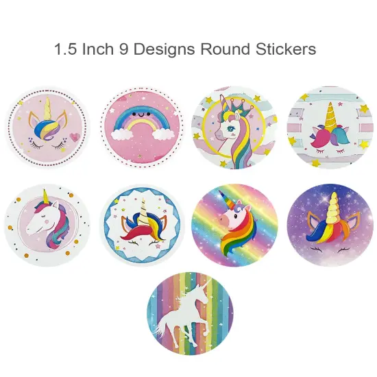 Wrapables 1.5 inch Unicorn Stickers Roll, Sealing Stickers and Labels for Cards, Envelopes, Bags, Gift Boxes, Festive Party Favors (500pcs) {2}