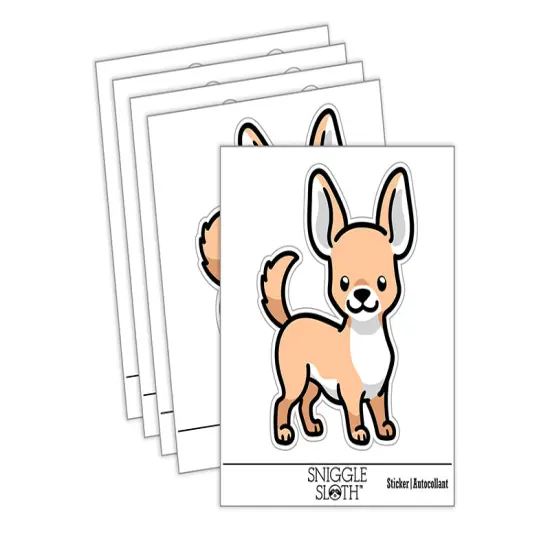 Chihuahua Standing Dog Waterproof Vinyl Phone Tablet Laptop Water Bottle Sticker Set - 5 Pack {2}