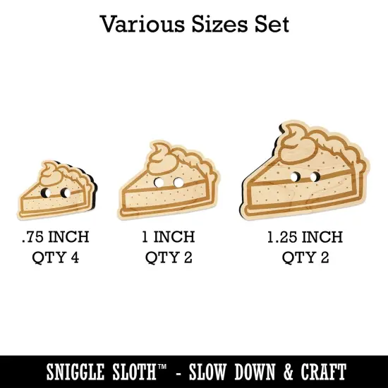 Slice of Pumpkin Pie Wood Buttons for Sewing Knitting Crochet DIY Craft {1}