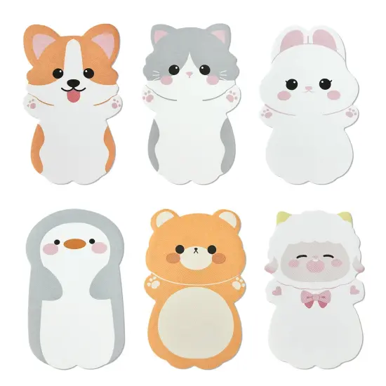 Wrapables Baby Animals Sticky Notes, Adhesive Memo Notepads for Home, Office, Work (Set of 6) {1}