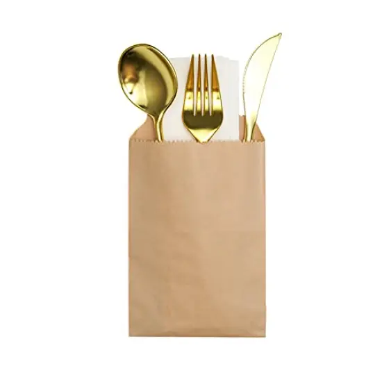 100 Pieces 3x5 Inches Natural Kraft Paper Bags for Bakery Cookies Treats Snacks Sandwiches Popcorn Small Gift bag {5}