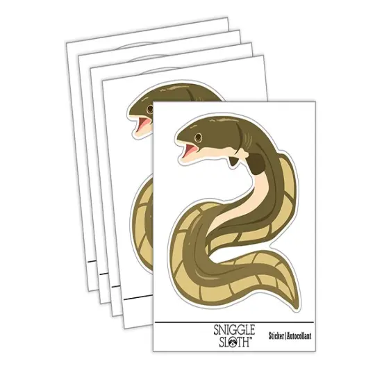 Eel Conger Long Fish Waterproof Vinyl Phone Tablet Laptop Water Bottle Sticker Set - 5 Pack {2}