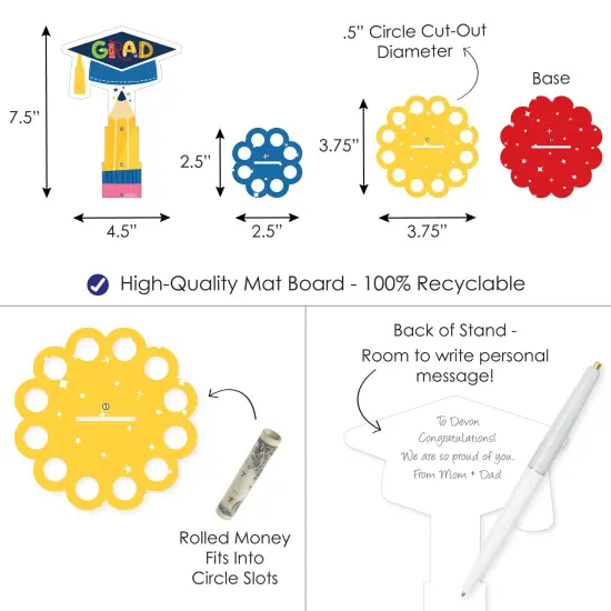 Big Dot of Happiness Elementary Grad - DIY Kids Graduation Party Money Holder Gift - Cash Cake {3}
