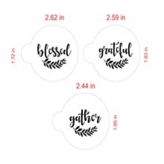 Grateful, Blessed and Gather Cookie Stencil | C993 by Designer Stencils | Cookie Decorating Tools | {4}