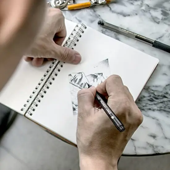 Micro Pigment Pens, Art Fineliner Ink Technical Drawing Pen, Fine Point, Black, Waterproof, for Watercolor, Sketching, Anime, Manga, Scrapbooking 20413, Set of 12 {4}