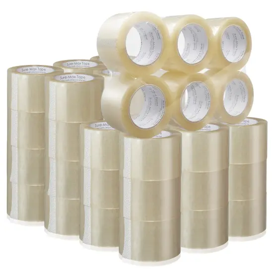 Sure-Max 48 Rolls Extra-Wide Shipping & Packing Tape (3" x 110 yard/330' each) - Moving & Adhesive Carton Sealing - 2.0mil Clear {2}