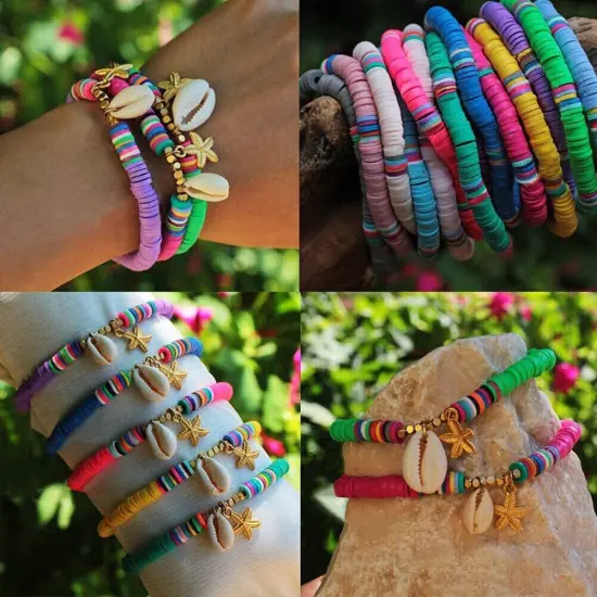 Kitcheniva 6mm Heishi Beads Clay Disc Flat Vinyl DIY Jewelry 10 Strands Mixed color {7}