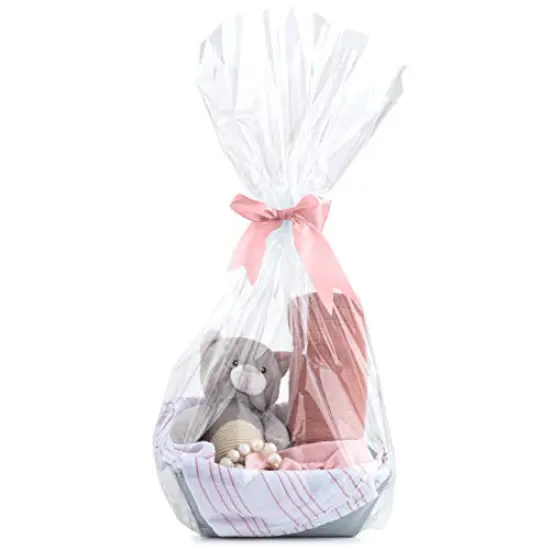 20 Pieces Clear Basket Bags 16&rdquo; x 24&rdquo; Cellophane Gift Bags, Small 1.2 Mil Thick (20 bags) {1}