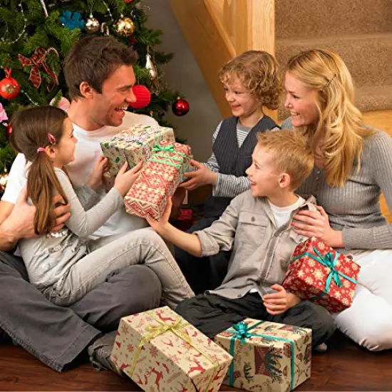 Christmas Ribbons for Gift Wrapping 60 Yards Grosgrain Ribbon Silver Gold Glitter Ribbon for Christmas Wreath Bows Ribbon Craft Decoration {5}