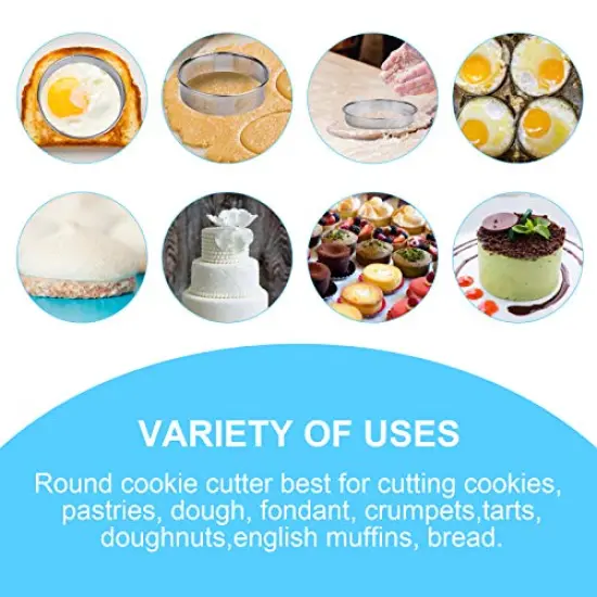 12 Pieces Donut Hole Cookie Biscuit Cutter Set for Baking, Graduated Doughnut Round Cookie Cutters, Metal Scone Circle Cookie Cutters for Frying, Biscuits Ring Molds for Cooking Cake(1-4.4 Inch) HAHAYOO {3}