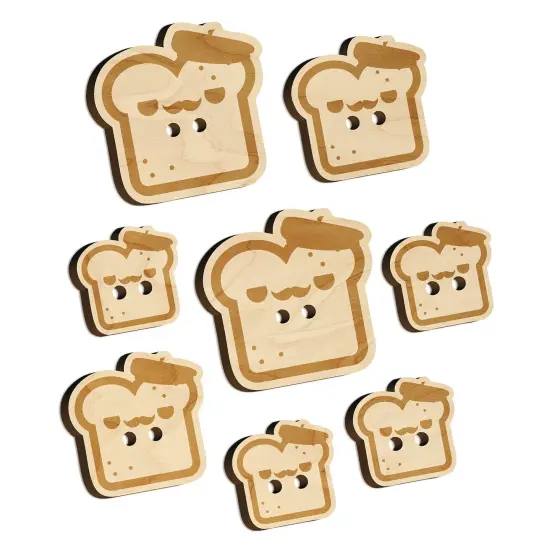 Cute and Kawaii French Toast Bread Wood Buttons for Sewing Knitting Crochet DIY Craft {7}