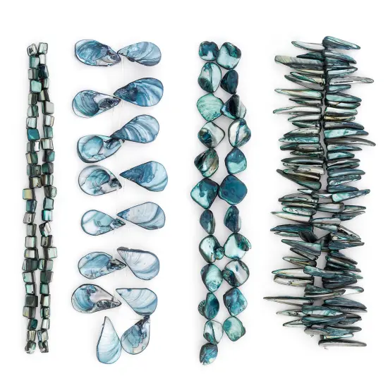 Persephone Sea Shell Beads Collection Value Pack |Blue {1}