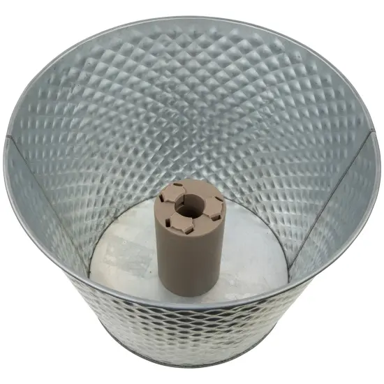 Northlight 14" Silver Zinc Bucket Christmas Tree Collar {4}