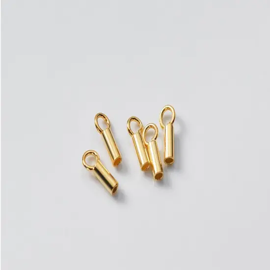 Kitcheniva 5 Pcs Sterling Silver 1mm Cord Leather End Cap Connector Gold {1}