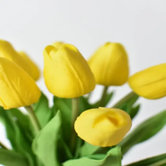 13.5" Faux Real Touch Yellow Tulip Bundle : 12 Stems {6}