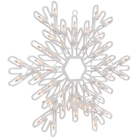 Northlight Lighted Snowflake Christmas Window Silhouette Decoration - 15.25" White {5}