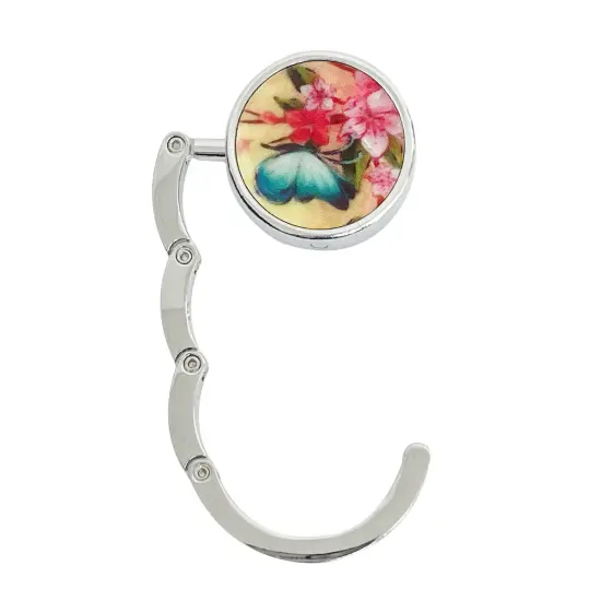 Wrapables Scenic Purse Hook Hanger, Foldable Handbag Table Hanger, Floral Butterfly {2}