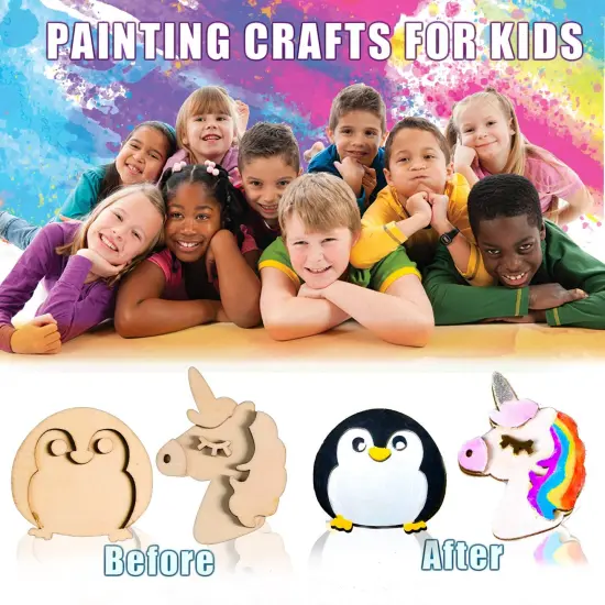 Paint Your Own Wooden Magnet - Wood Painting Craft Kit and Art Set for Kids, Art and Craft Supplies Party Favors for Boys Girls Age 4 5 6 7 8, Easter Crafts & Basket Stuffers {5}