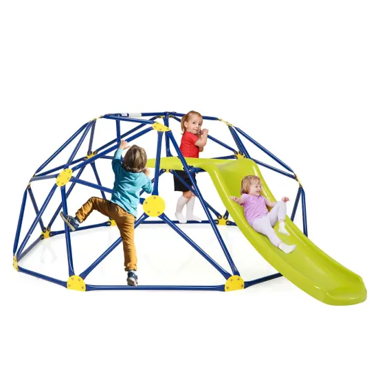 Kids Climbing Dome with Slide and Fabric Cushion for Garden Yard {3}