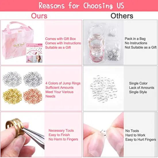 300 Pieces Bangle Bracelets Making Kit, Charm Bracelet Making Kit with Expandable Bangles, Charms, Jump Rings and Pliers for Jewelry Making Bangle Bracelets (with Gift Box and Tools) {4}