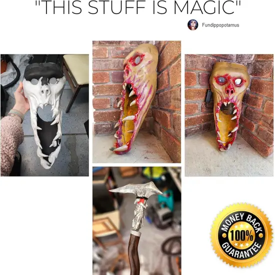 Pixiss Black Modeling Foam Clay - Premium Black Foam Air Dry Clay Cosplay Foam for Costumes, 1500 Gram Sculpting Clay for Crafts - Flexible Air Drying Clay Foam (Black) {4}