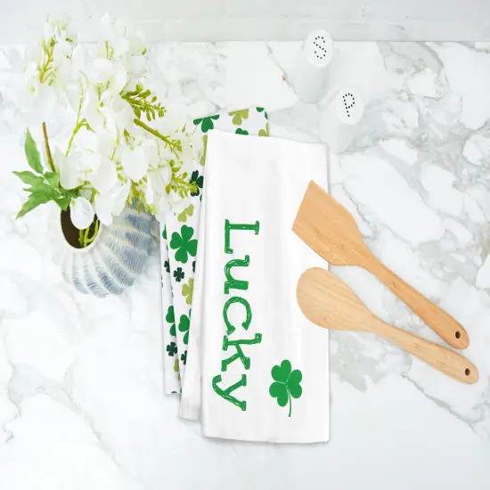 Lucky Clover Kitchen Dishtowels Set of 2 {5}