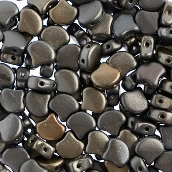 John Bead Czech Glass Metallic Matte Ginko Beads, 50g Grey Rainbow {1}