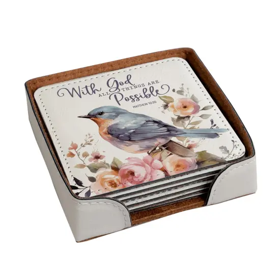 With God All Things Coasters - Set of Four Coasters {1}