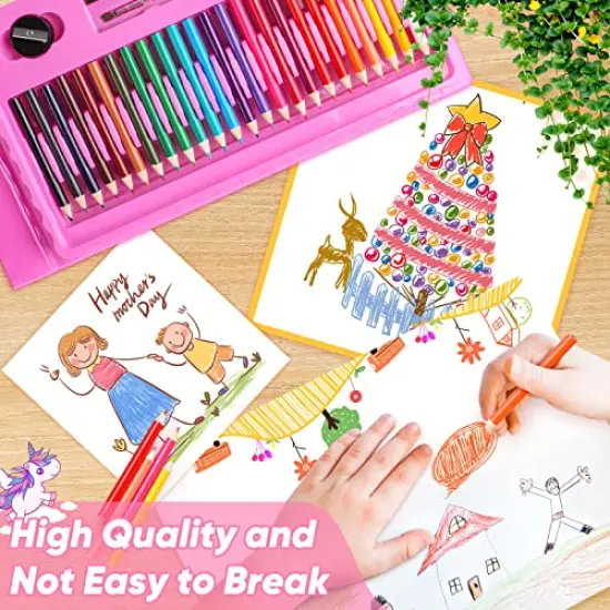 Art Supplies, 283 Pieces Drawing Set Art Kits with Trifold Easel, 2 Drawing Pads, 1 Coloring Book, Crayons, Pastels, Arts and Crafts Gifts Case for Kids Girls Boys Teens Beginners {5}