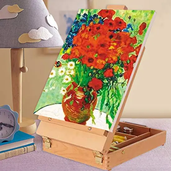 Premium Sketchbox Desktop Art Easel, Tabletop, Wooden for Painting, Student, Artist, Beginner {3}