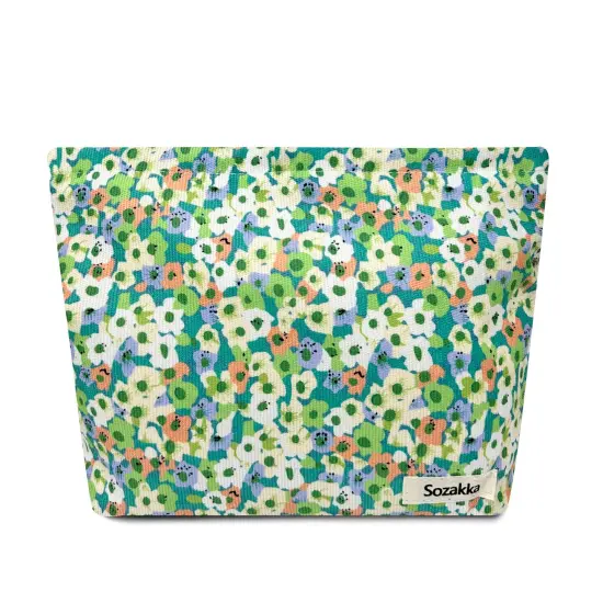 Wrapables Cosmetic Pouch, Makeup and Toiletry Travel Bag, Green Floral {1}