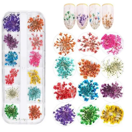 Kitcheniva 3D Real Dried Flowers Nail Art Decors DIY Tips {2}