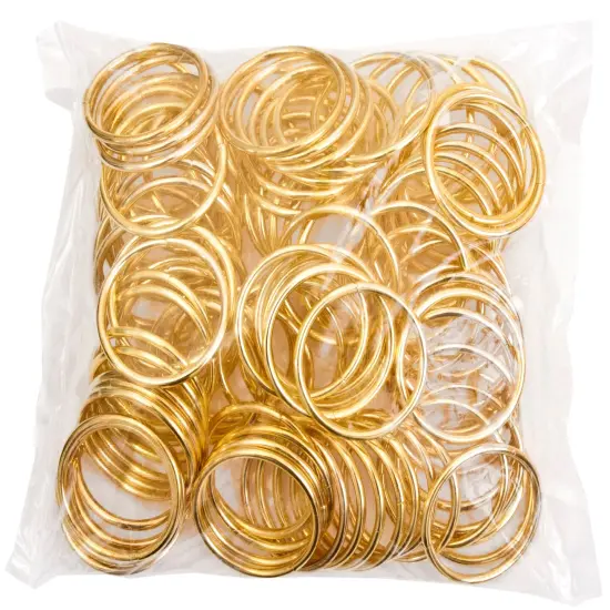 John Bead 1.25" Brass Metal Rings, 100pcs {4}