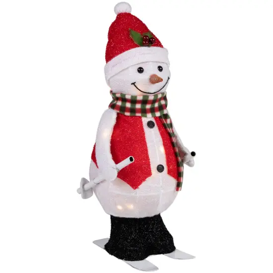 Northlight LED Lighted Animated Skiing Snowman Outdoor Christmas Figure - 24" White {6}