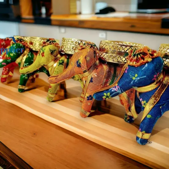 Diwali Gift Hamper Elephant Tealight Candle Holder Diwali Gift Boxes Indian Festival Best Wishes Christmas Hamper Basket for Employees Home Office Friends Family & Relatives - Return Gift {4}