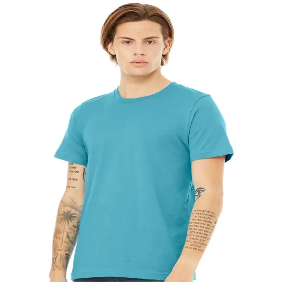 BELLA + CANVAS&reg; CVC Crewneck Short Sleeve Jersey Tee Heather aqua {1}