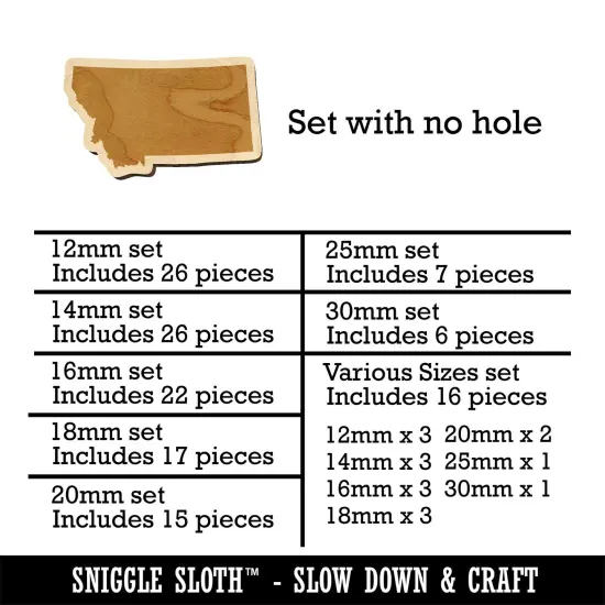 Montana State Silhouette Mini Wood Shape Charms Jewelry DIY Craft {1}