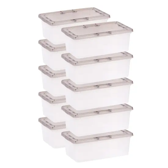 IRIS USA 6 Quart Snap Top Plastic Storage Box, 10 Pack {1}