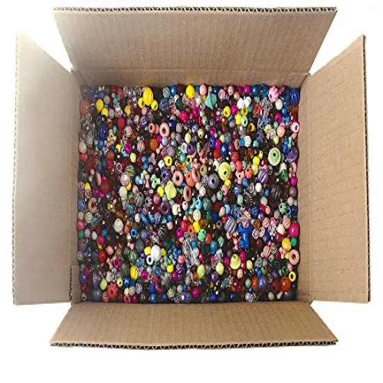 Bonanza 5LB of Mixed Craft Beads, Sizes, Plastic, Round, Multicolor {3}